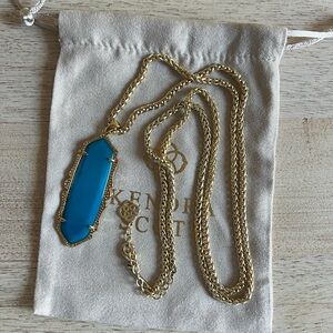 Kendra Scott Frances Agate Teal Necklace